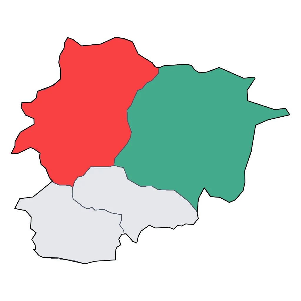Map showing regions suitable for Educational & Exploratory in Andorra. Overall suitability: good.