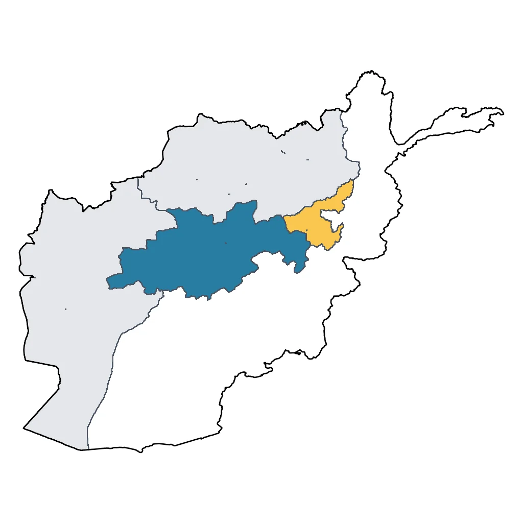Map showing regions suitable for Road Trips & Scenic in Afghanistan. Overall suitability: good.