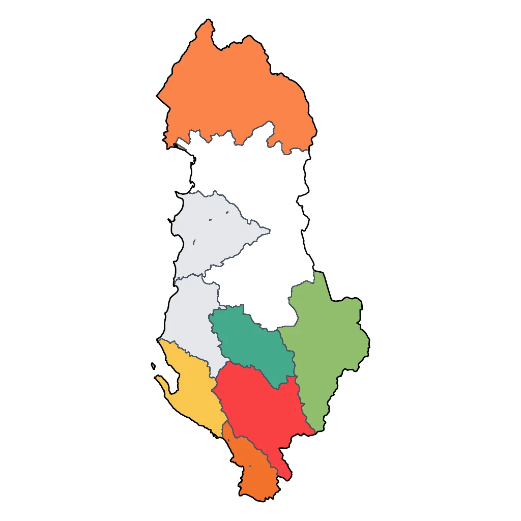 Map showing regions suitable for Sports & Active in Albania. Overall suitability: very_good.