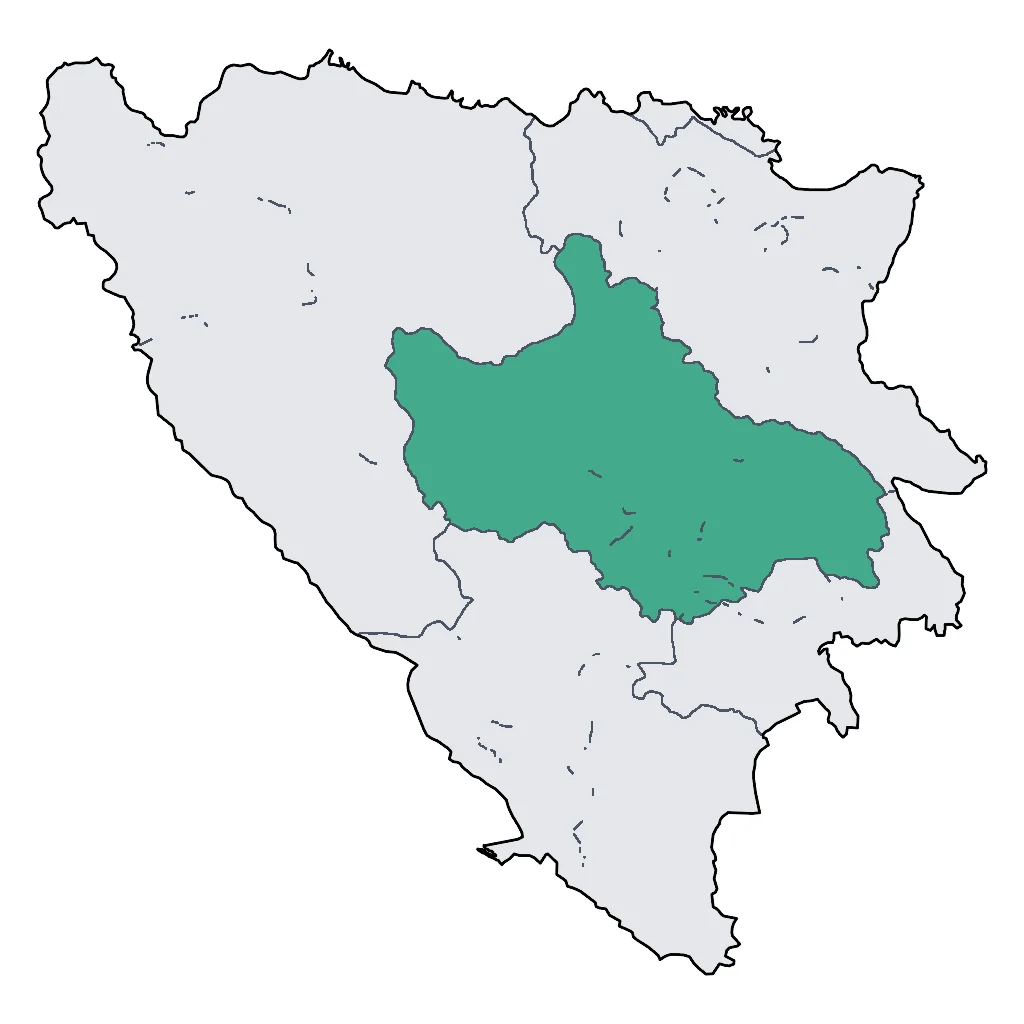 Map showing regions suitable for Ski & Snow in Bosnia and Herzegovina. Overall suitability: very_good.