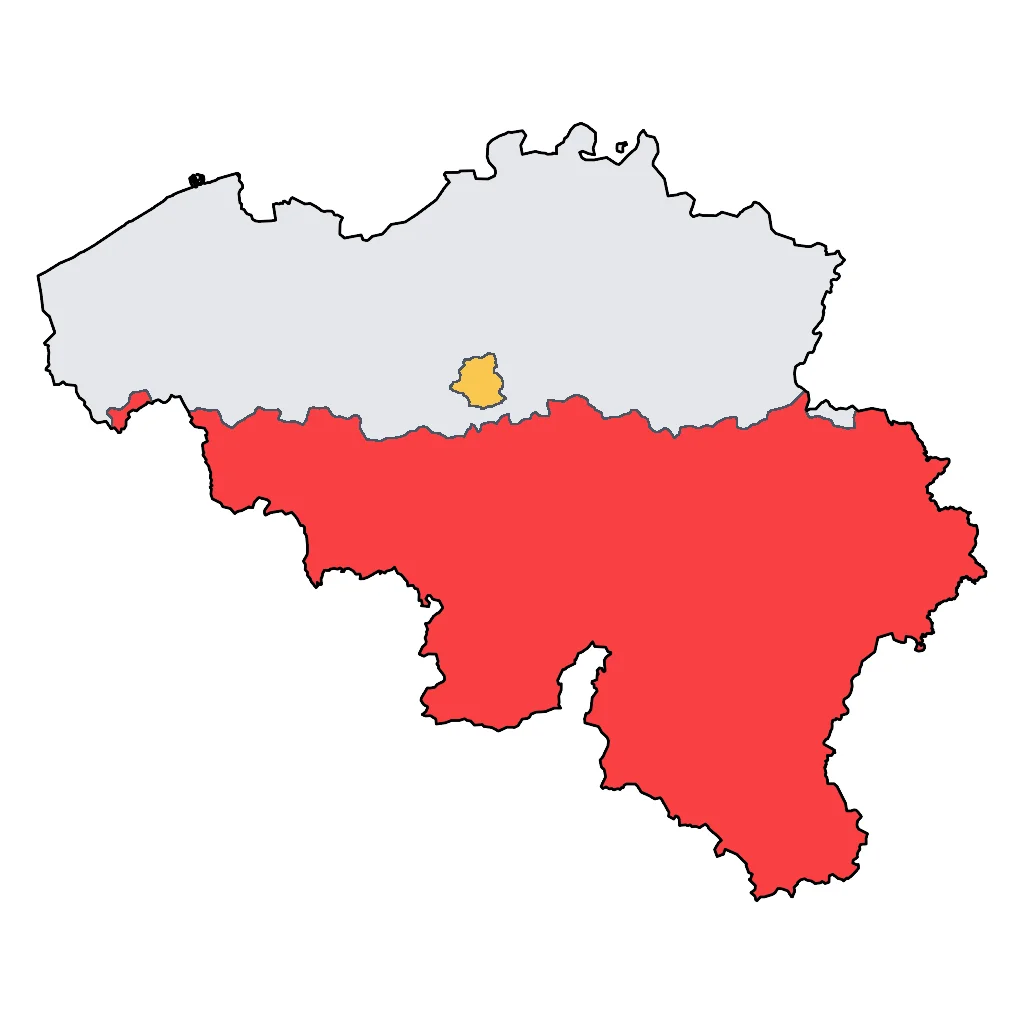 Map showing regions suitable for Theme Park & Entertainment in Belgium. Overall suitability: good.