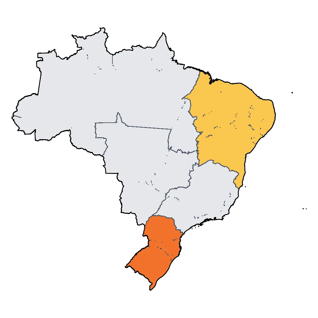 Map showing regions suitable for Theme Park & Entertainment in Brazil. Overall suitability: very_good.