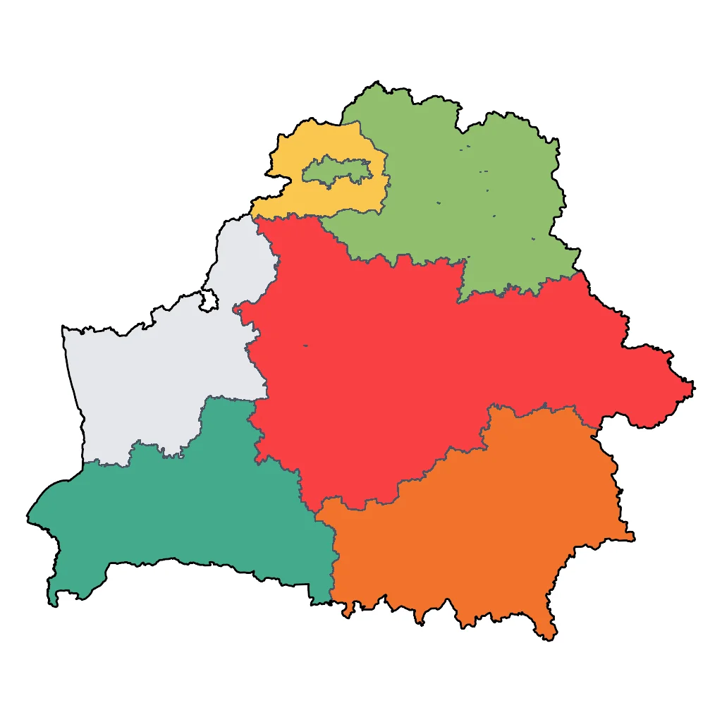 Map showing regions suitable for Adventure & Nature in Belarus. Overall suitability: very_good.