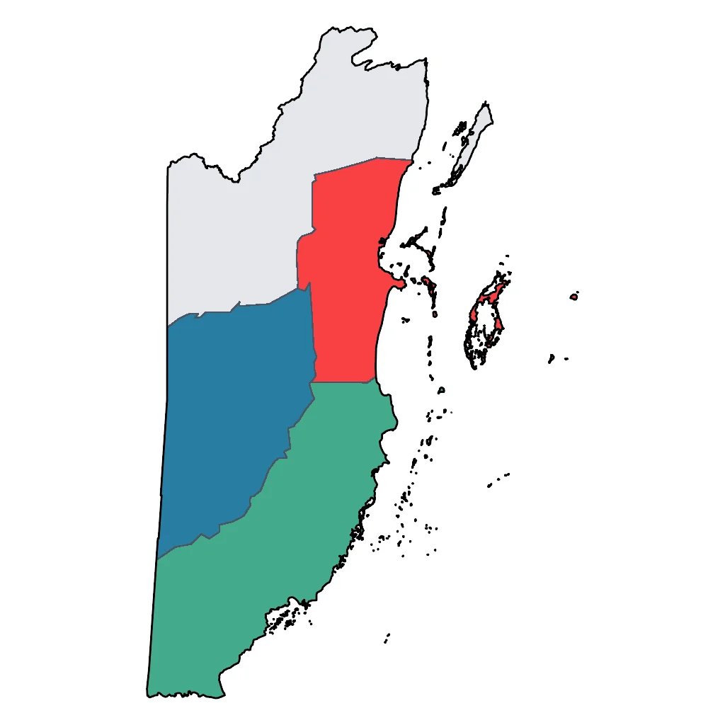 Map showing regions suitable for Sports & Active in Belize. Overall suitability: very_good.