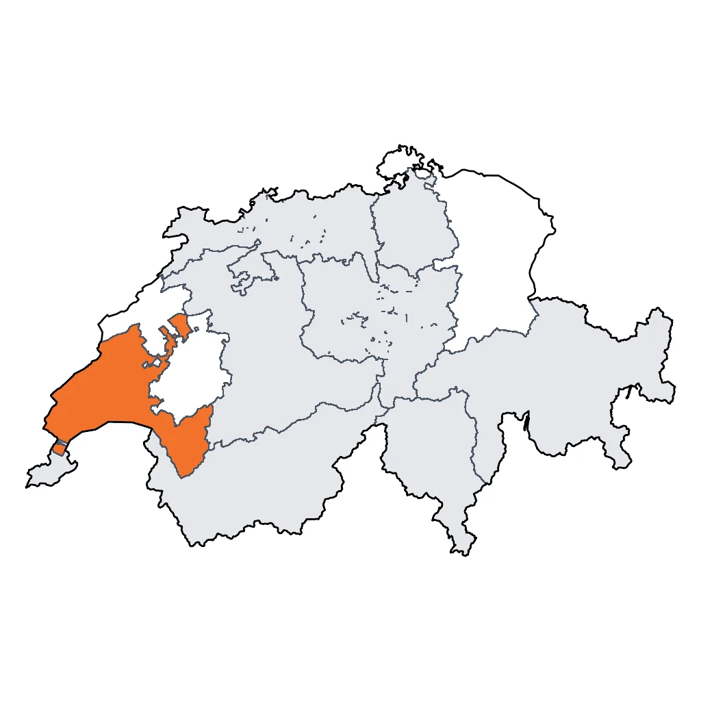 Map showing regions suitable for Theme Park & Entertainment in Switzerland. Overall suitability: good.