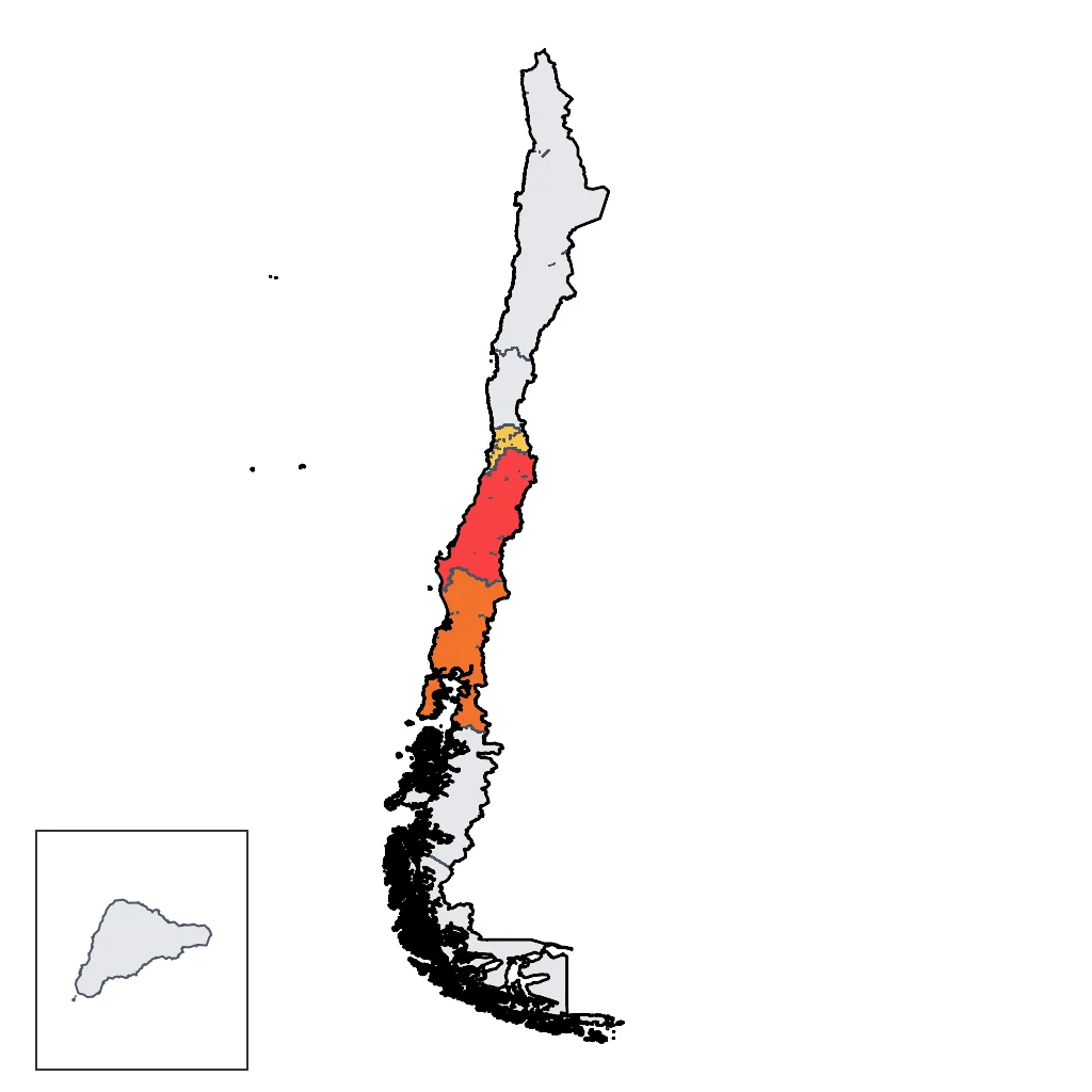 Map showing regions suitable for City & Cultural in Chile. Overall suitability: very_good.