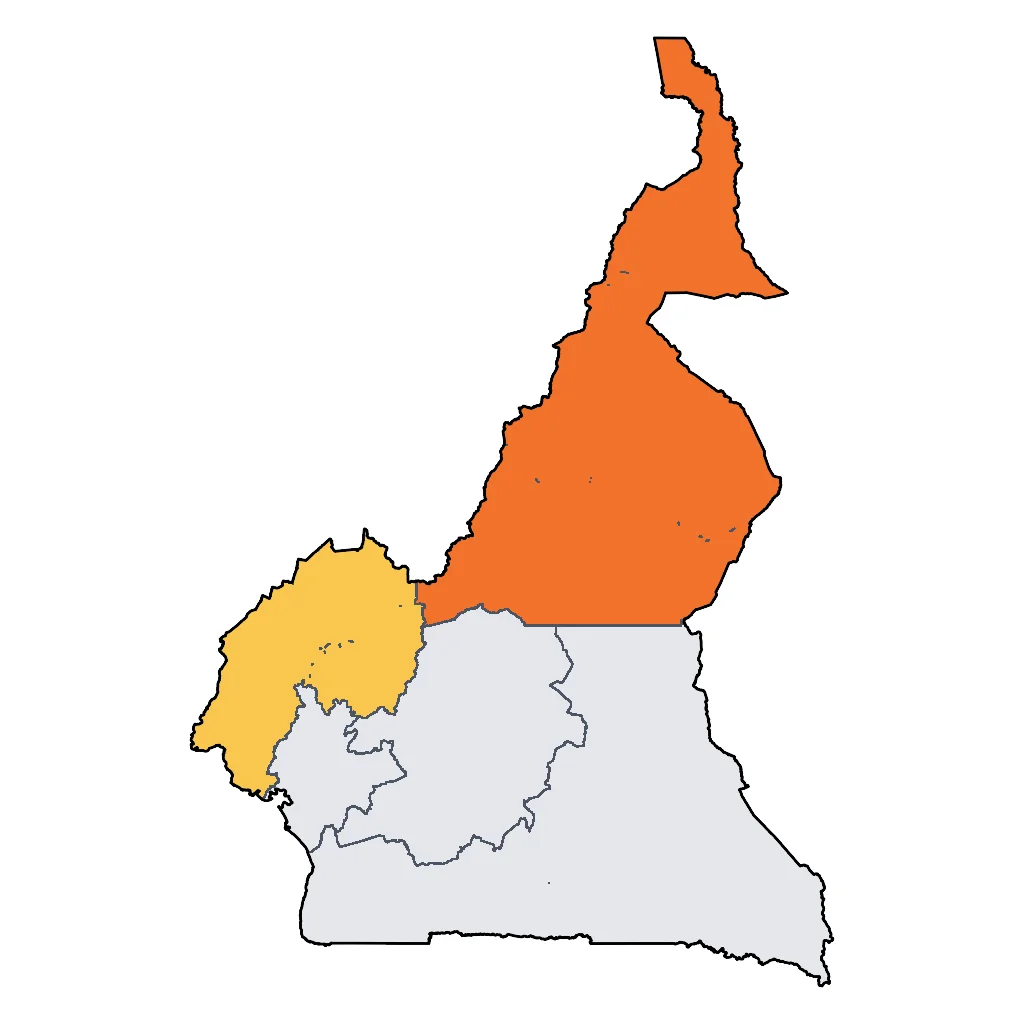 Map showing regions suitable for Road Trips & Scenic in Cameroon. Overall suitability: good.