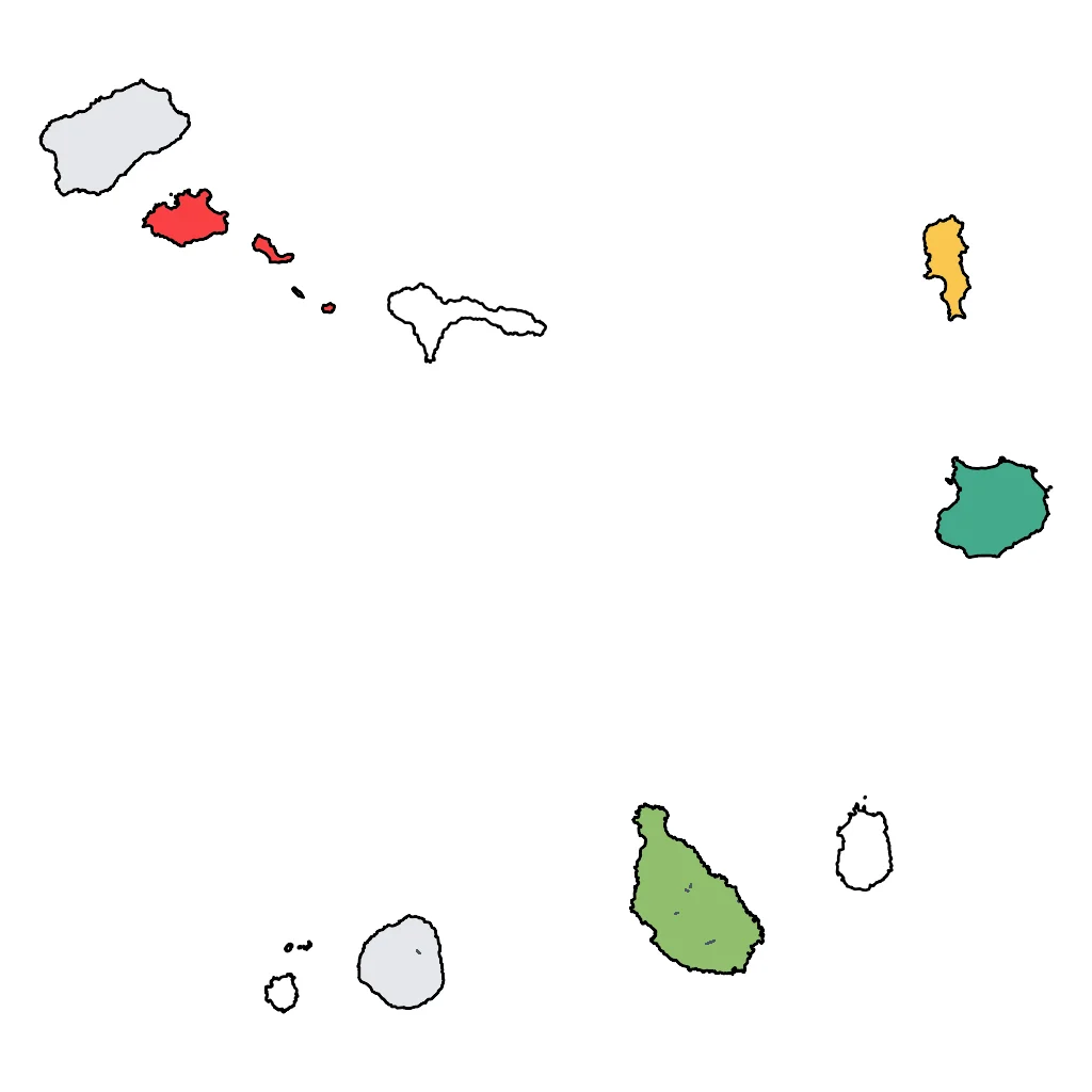 Map showing regions suitable for Beach & Sea in Cape Verde. Overall suitability: very_good.