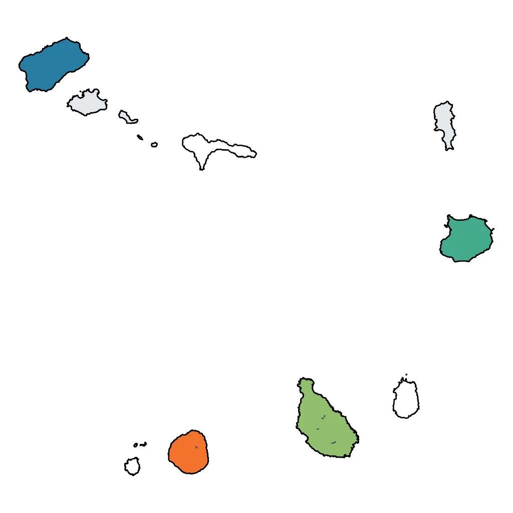 Map showing regions suitable for Road Trips & Scenic in Cape Verde. Overall suitability: very_good.