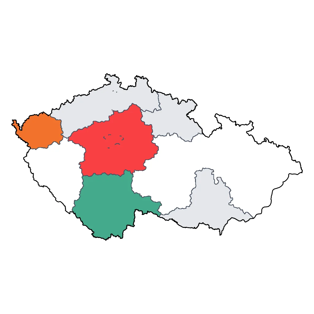 Map showing regions suitable for Festivals & Seasonal in Czech Republic. Overall suitability: very_good.