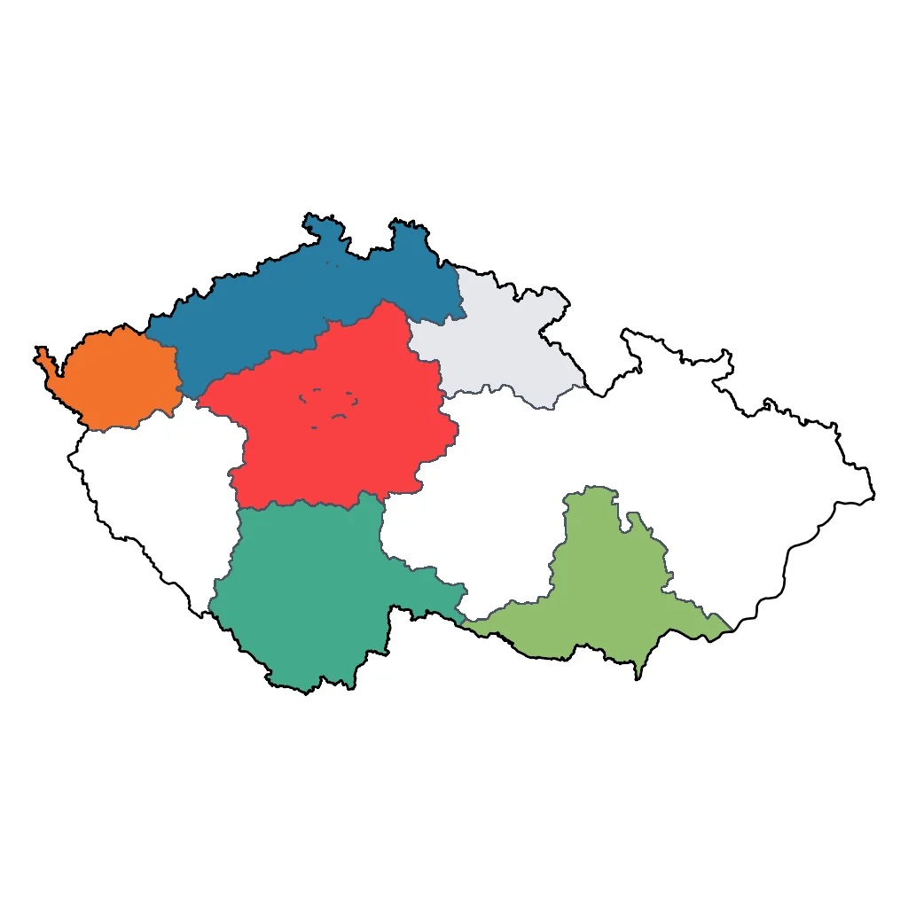 Map showing regions suitable for Road Trips & Scenic in Czech Republic. Overall suitability: very_good.