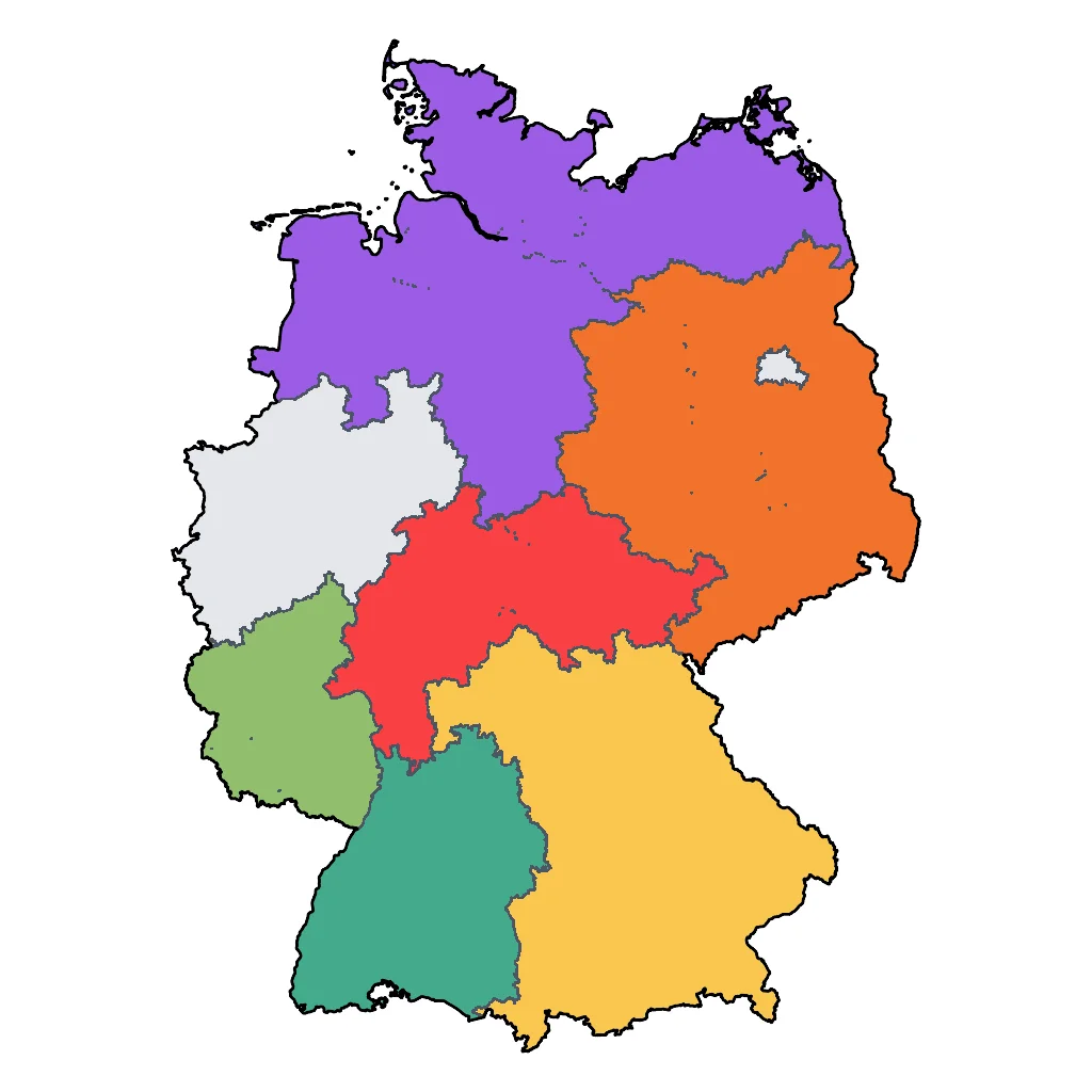 Map showing regions suitable for Adventure & Nature in Germany. Overall suitability: very_good.
