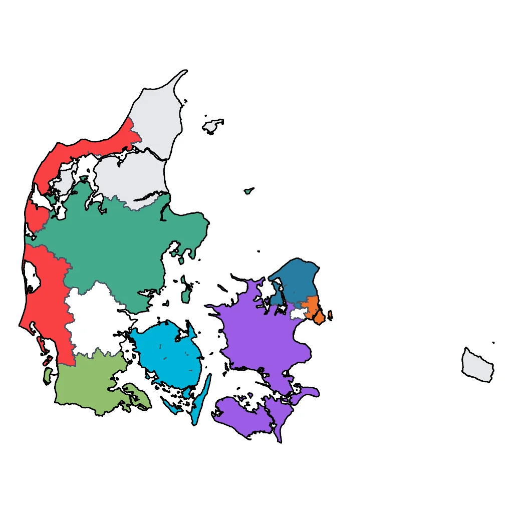 Map showing regions suitable for Educational & Exploratory in Denmark. Overall suitability: very_good.