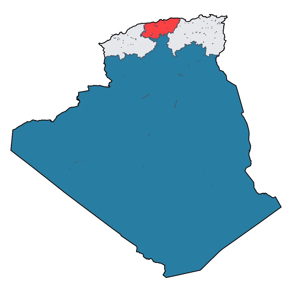 Map showing regions suitable for Sports & Active in Algeria. Overall suitability: good.