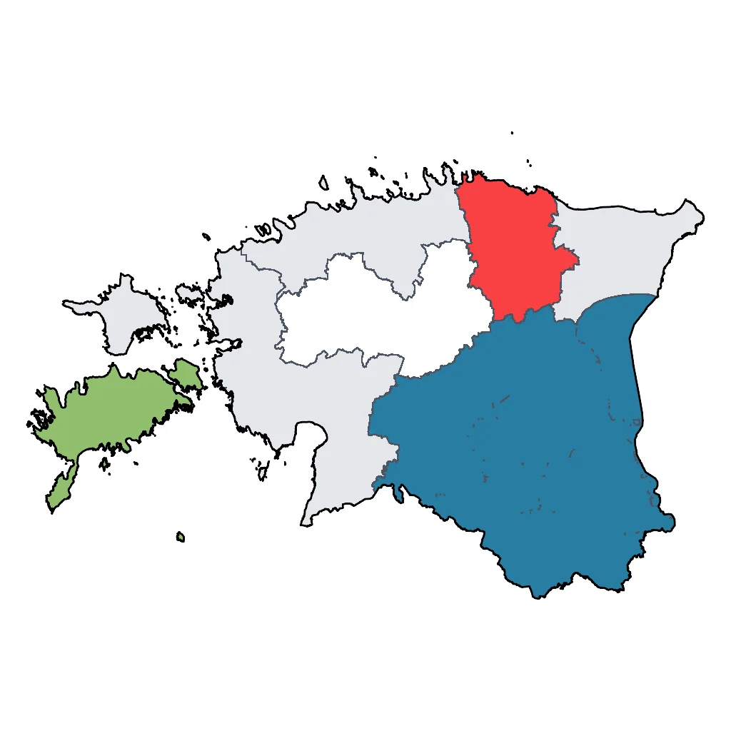 Map showing regions suitable for Relaxation & Wellness in Estonia. Overall suitability: very_good.