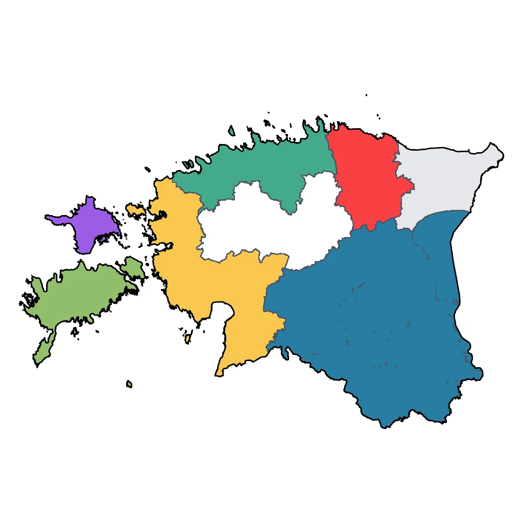 Map showing regions suitable for Sports & Active in Estonia. Overall suitability: very_good.