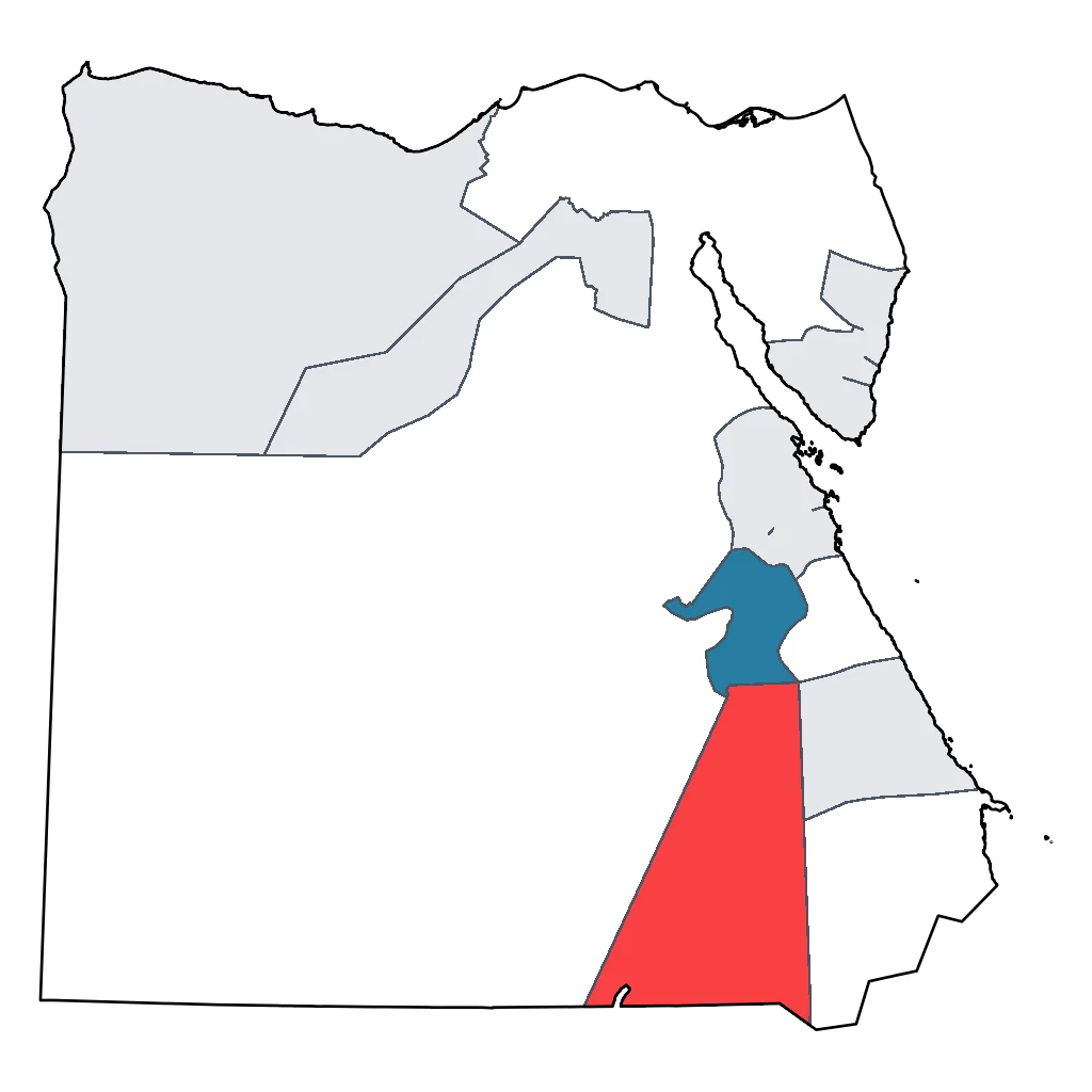 Map showing regions suitable for Festivals & Seasonal in Egypt. Overall suitability: very_good.