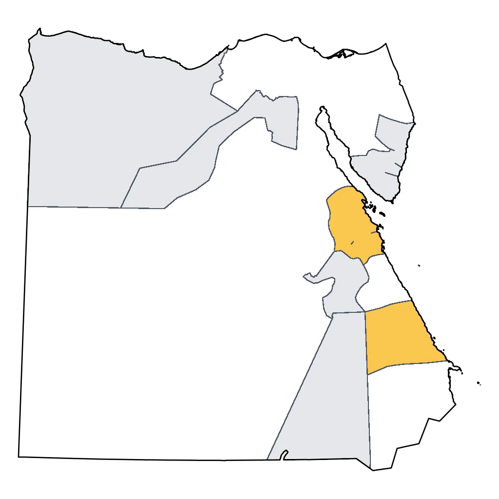 Map showing regions suitable for Theme Park & Entertainment in Egypt. Overall suitability: good.