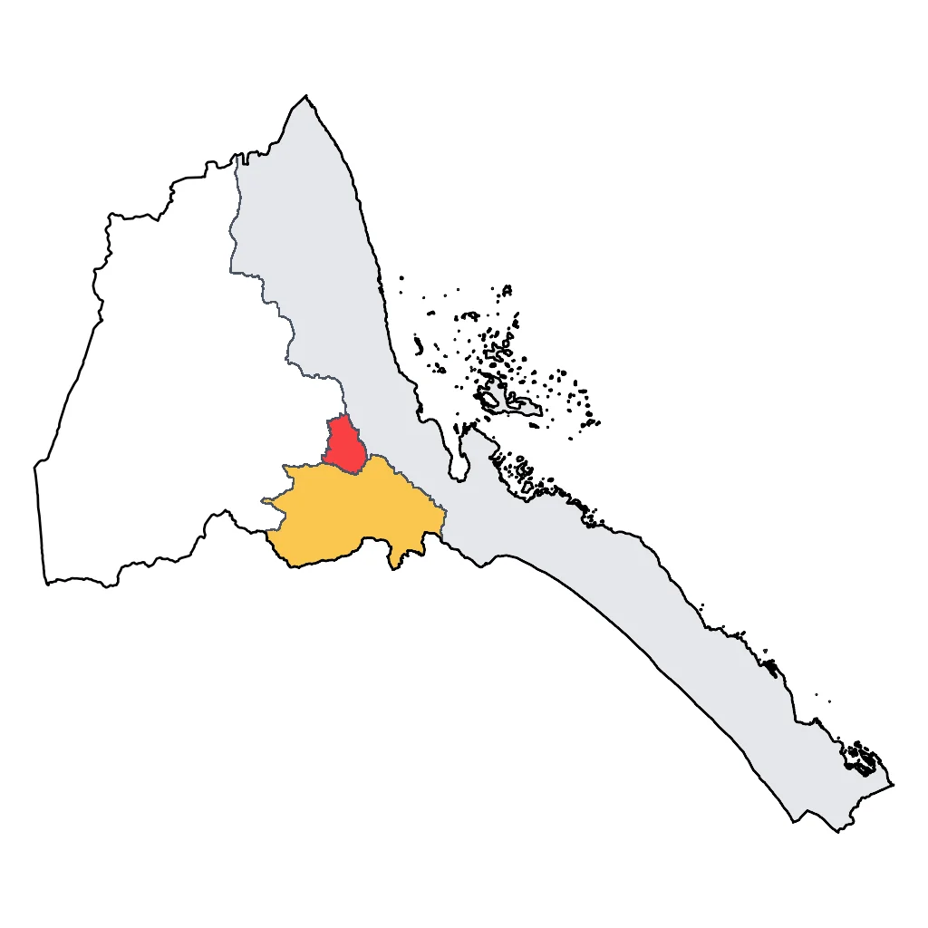 Map showing regions suitable for Road Trips & Scenic in Eritrea. Overall suitability: good.