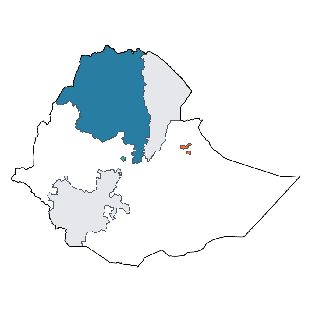 Map showing regions suitable for City & Cultural in Ethiopia. Overall suitability: excellent.
