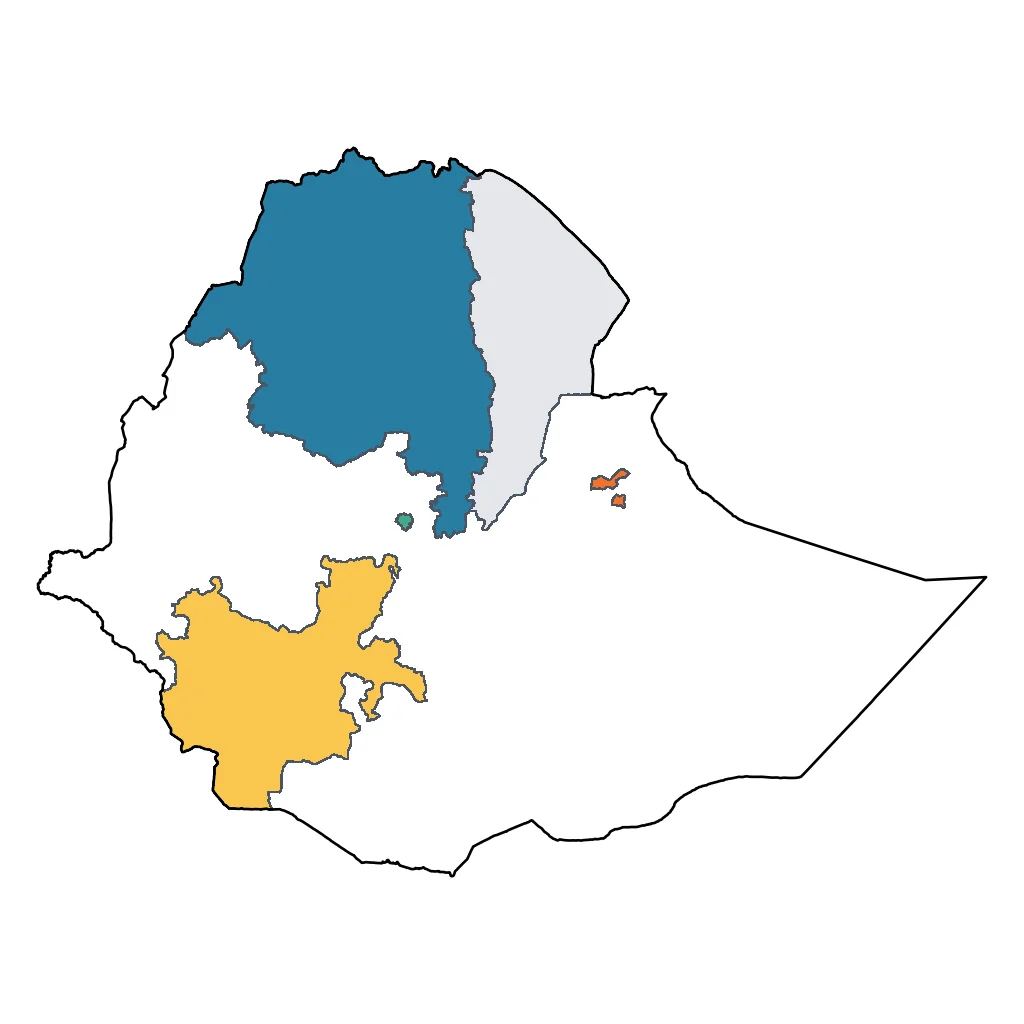Map showing regions suitable for Festivals & Seasonal in Ethiopia. Overall suitability: excellent.
