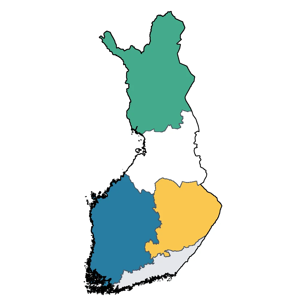 Map showing regions suitable for Sports & Active in Finland. Overall suitability: very_good.