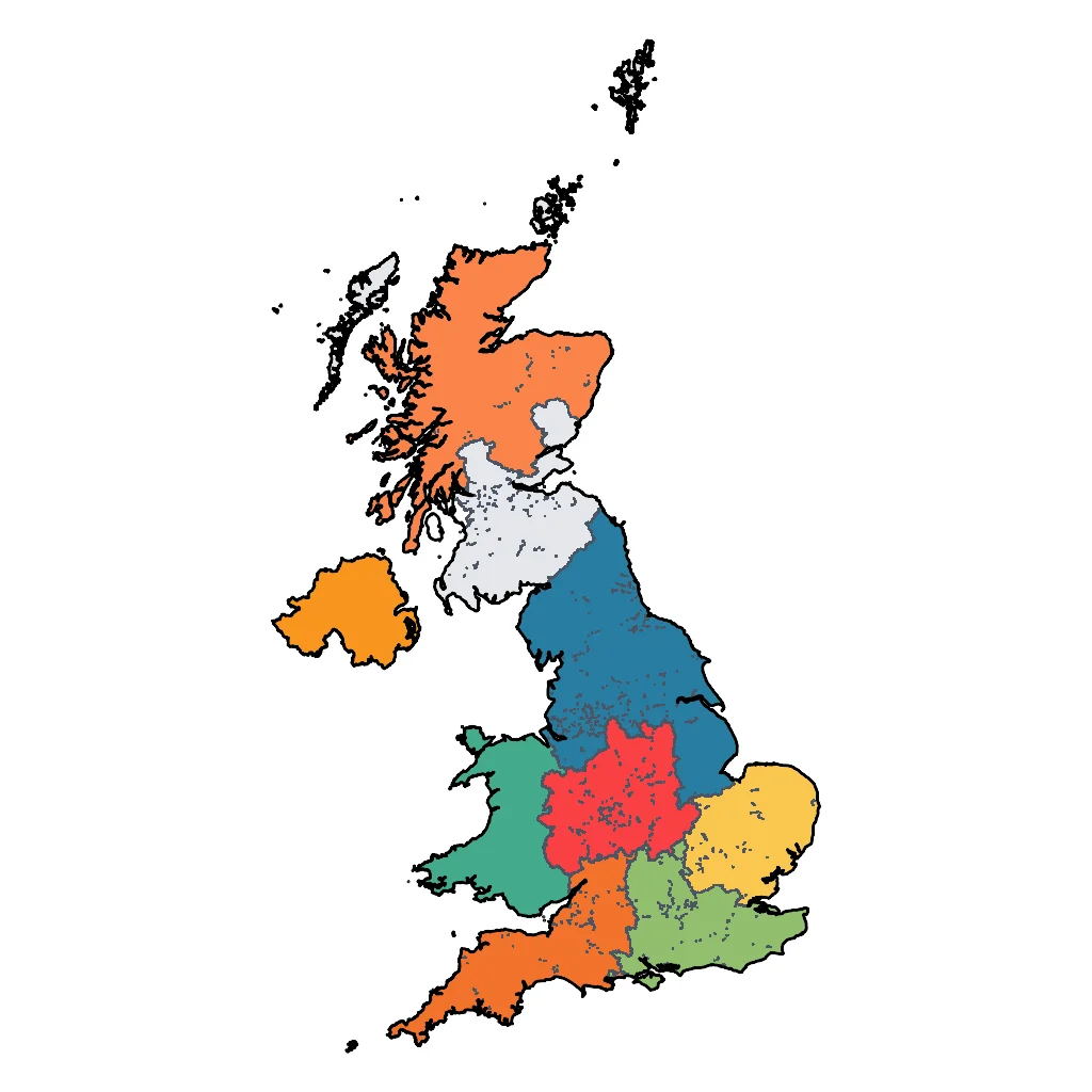 Map showing regions suitable for Adventure & Nature in United Kingdom. Overall suitability: very_good.