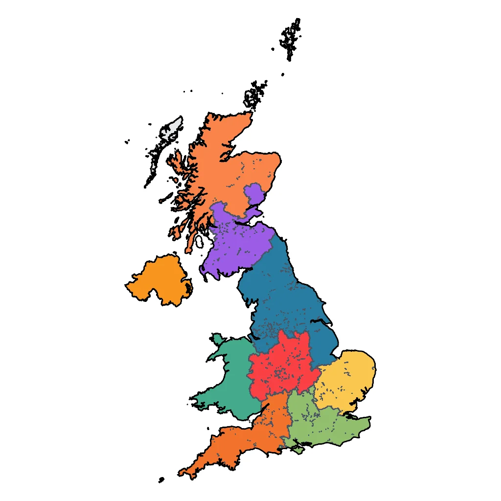 Map showing regions suitable for City & Cultural in United Kingdom. Overall suitability: excellent.