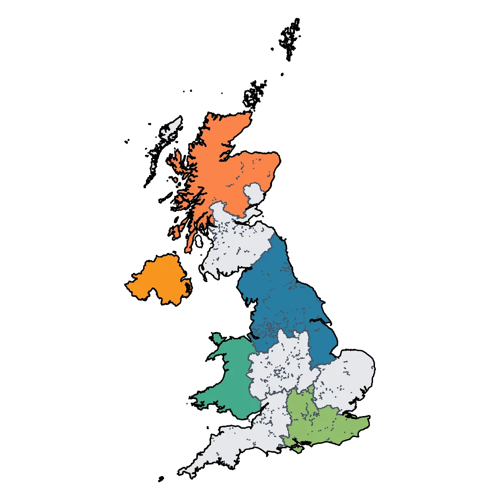 Map showing regions suitable for Sports & Active in United Kingdom. Overall suitability: very_good.