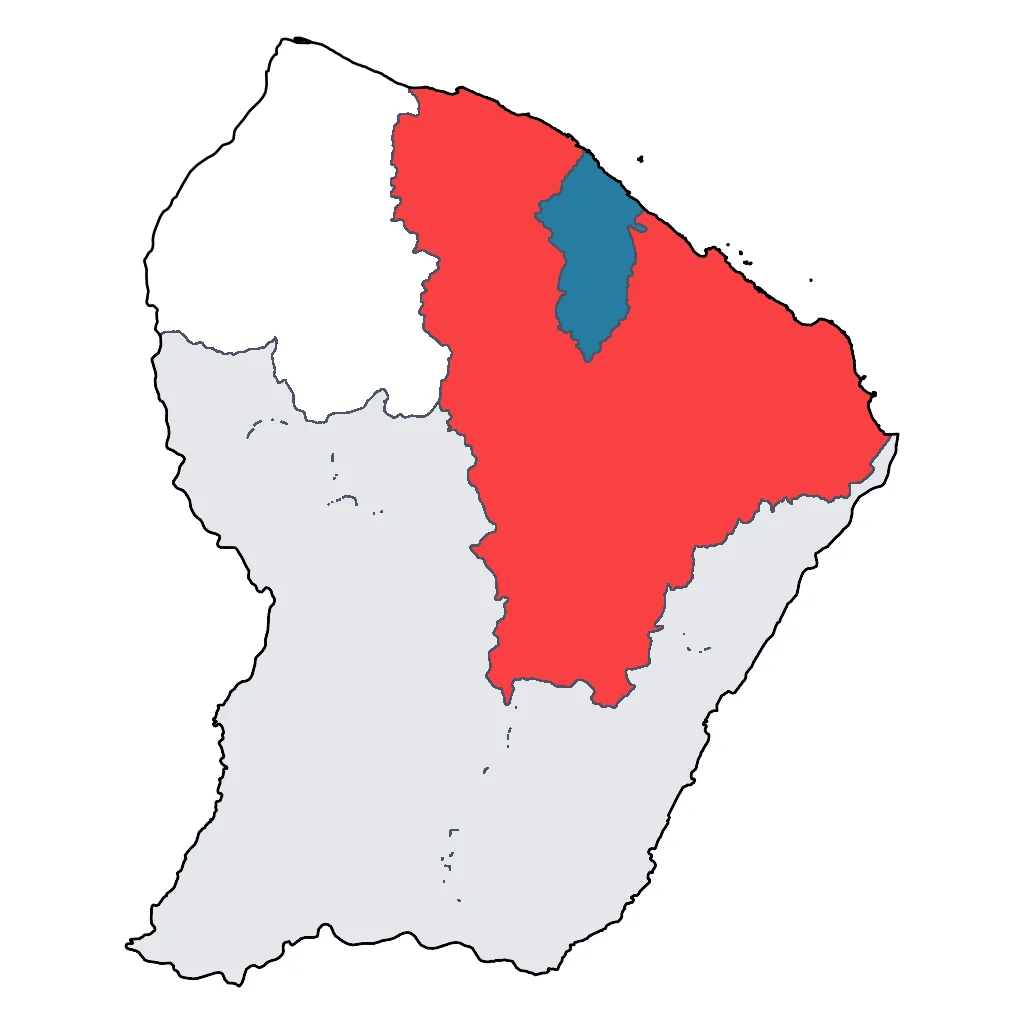 Map showing regions suitable for City & Cultural in French Guiana. Overall suitability: good.