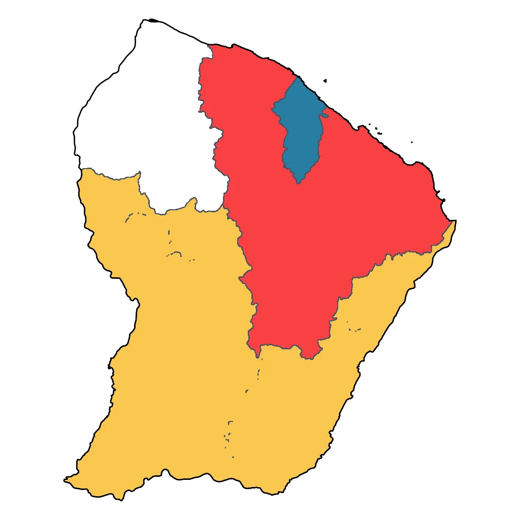 Map showing regions suitable for Educational & Exploratory in French Guiana. Overall suitability: excellent.