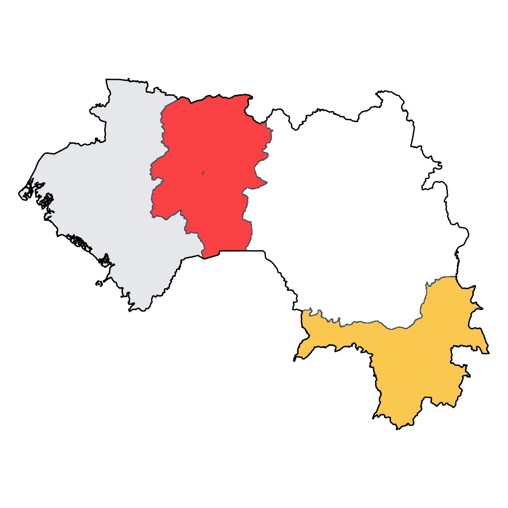 Map showing regions suitable for City & Cultural in Guinea. Overall suitability: good.