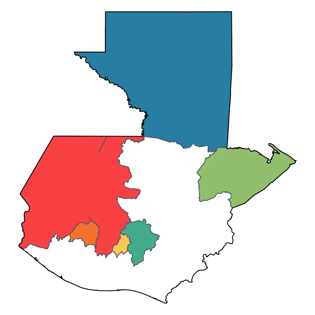 Map showing regions suitable for Sports & Active in Guatemala. Overall suitability: very_good.