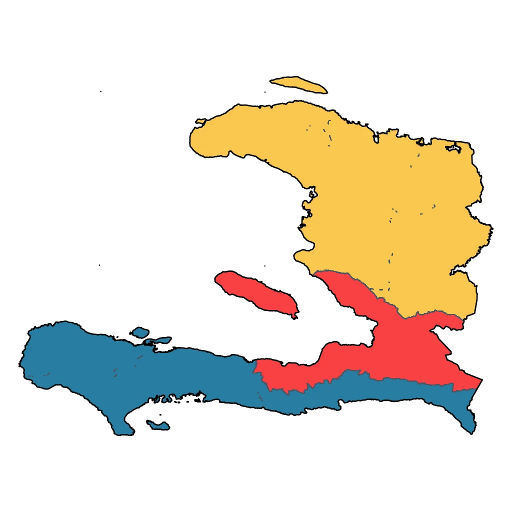 Map showing regions suitable for Adventure & Nature in Haiti. Overall suitability: very_good.