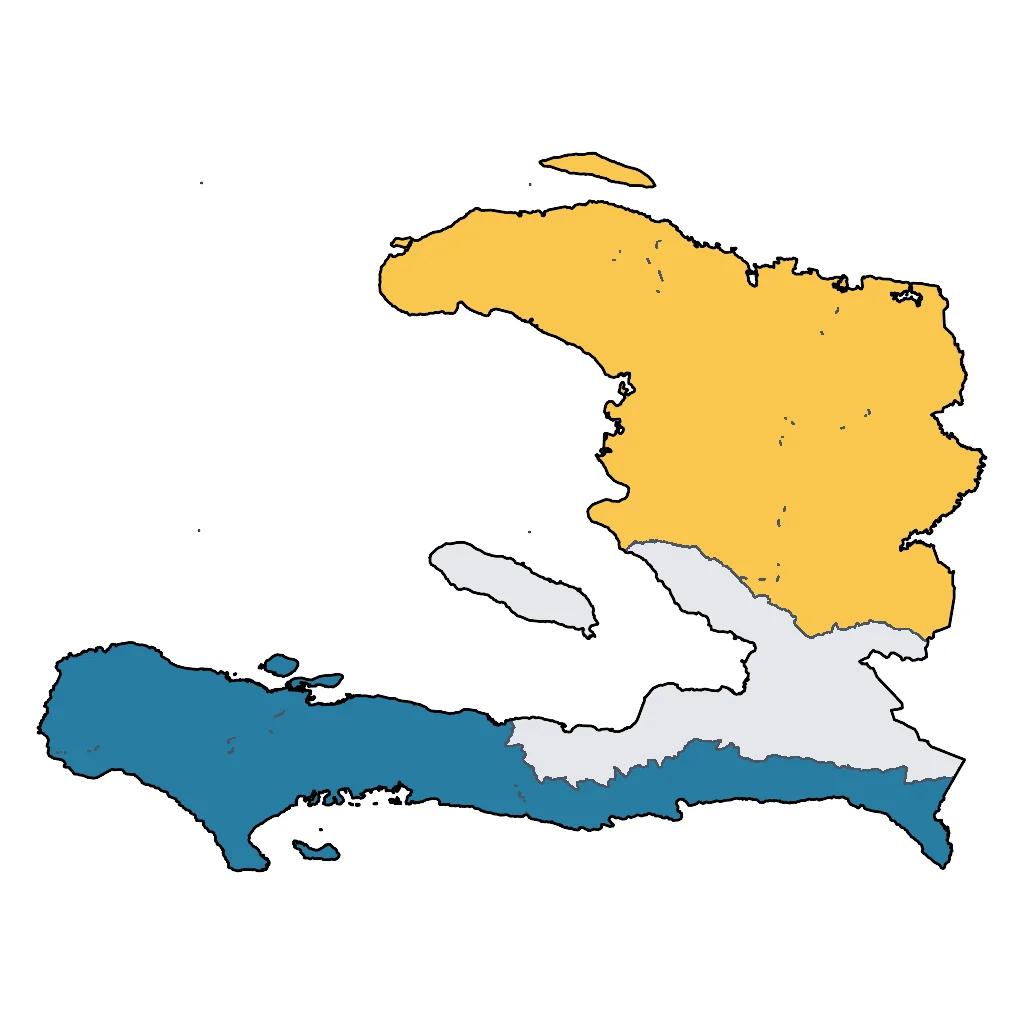 Map showing regions suitable for Relaxation & Wellness in Haiti. Overall suitability: good.
