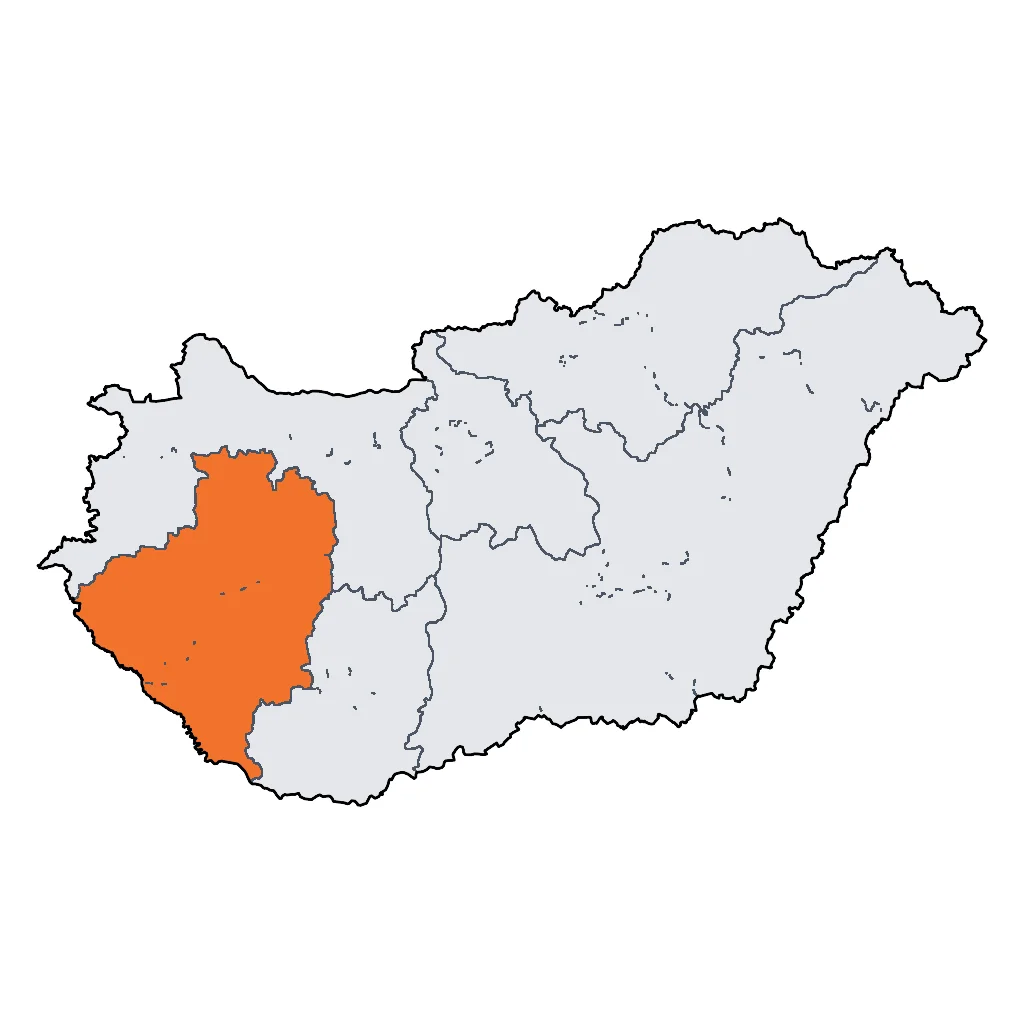 Map showing regions suitable for Beach & Sea in Hungary. Overall suitability: good.