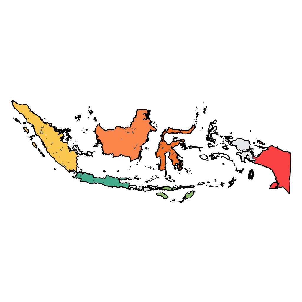 Map showing regions suitable for Educational & Exploratory in Indonesia. Overall suitability: very_good.