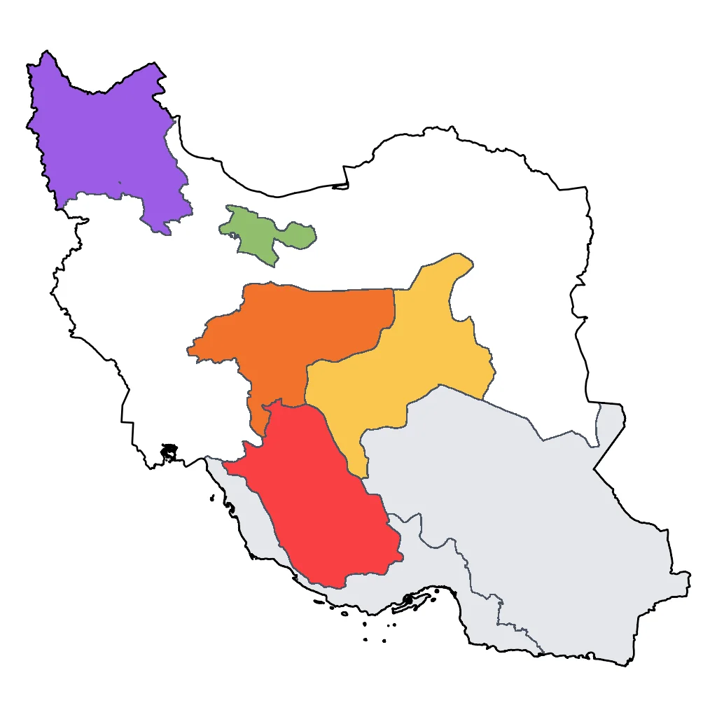 Map showing regions suitable for City & Cultural in Iran. Overall suitability: excellent.