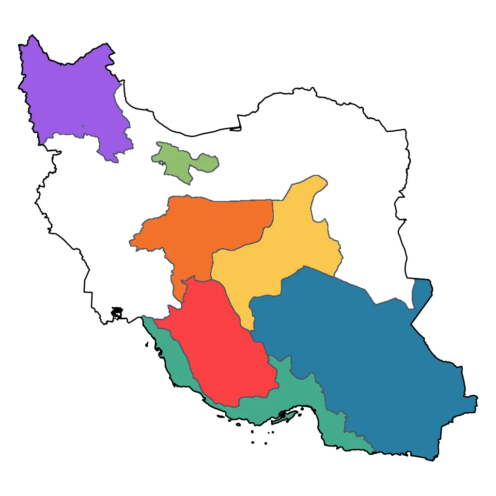 Map showing regions suitable for Educational & Exploratory in Iran. Overall suitability: excellent.