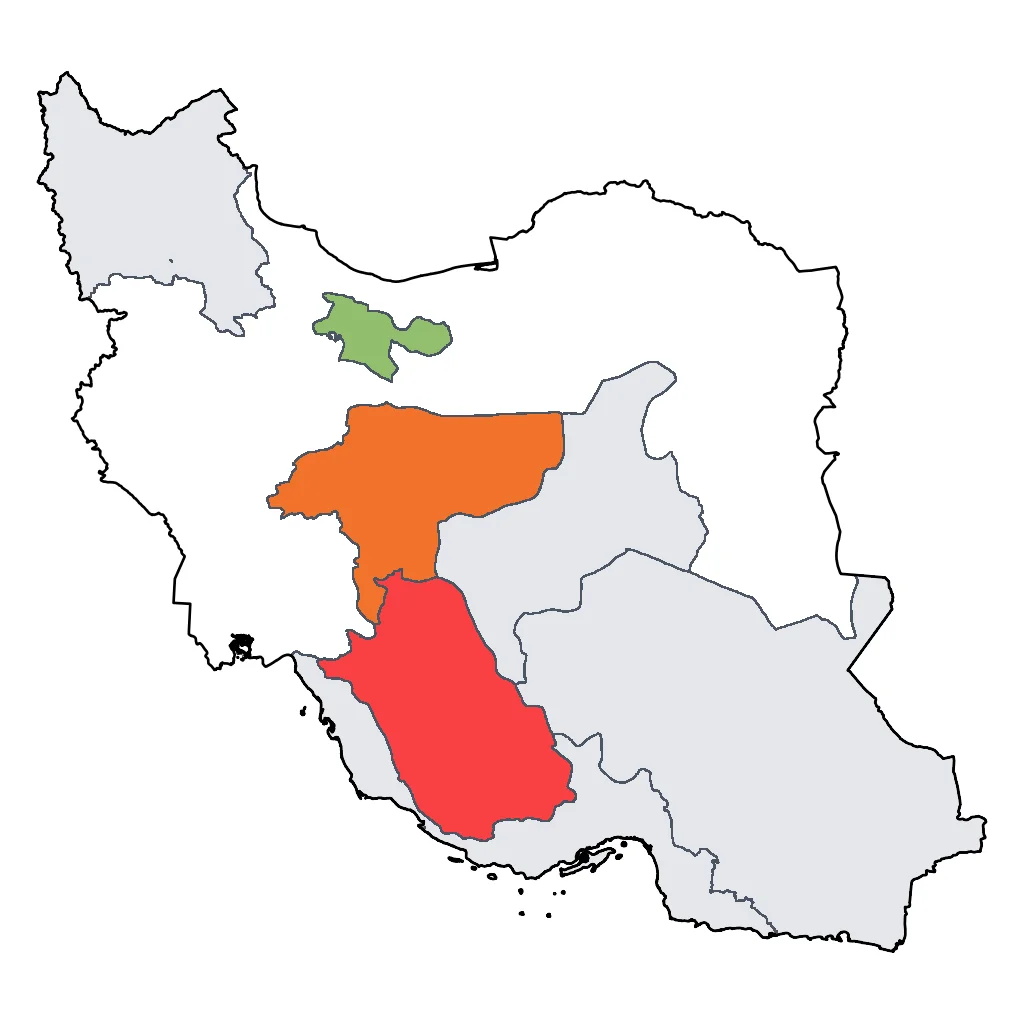 Map showing regions suitable for Festivals & Seasonal in Iran. Overall suitability: very_good.