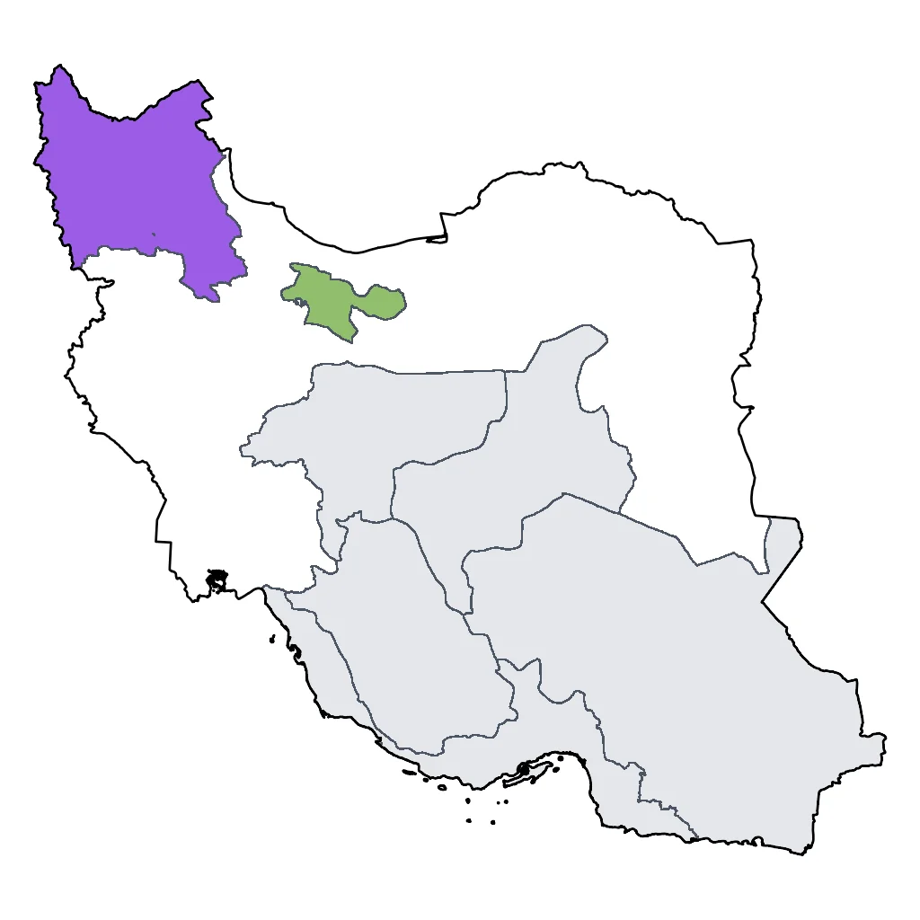 Map showing regions suitable for Ski & Snow in Iran. Overall suitability: very_good.