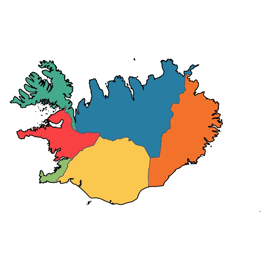 Map showing regions suitable for Sports & Active in Iceland. Overall suitability: very_good.