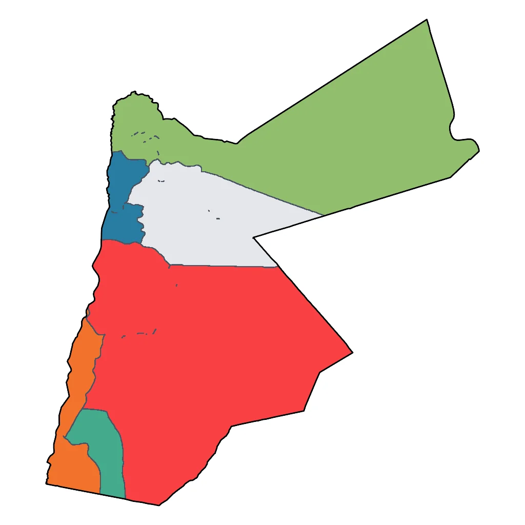 Map showing regions suitable for Sports & Active in Jordan. Overall suitability: very_good.