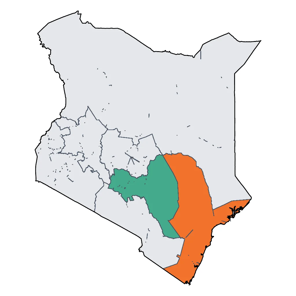 Map showing regions suitable for City & Cultural in Kenya. Overall suitability: very_good.