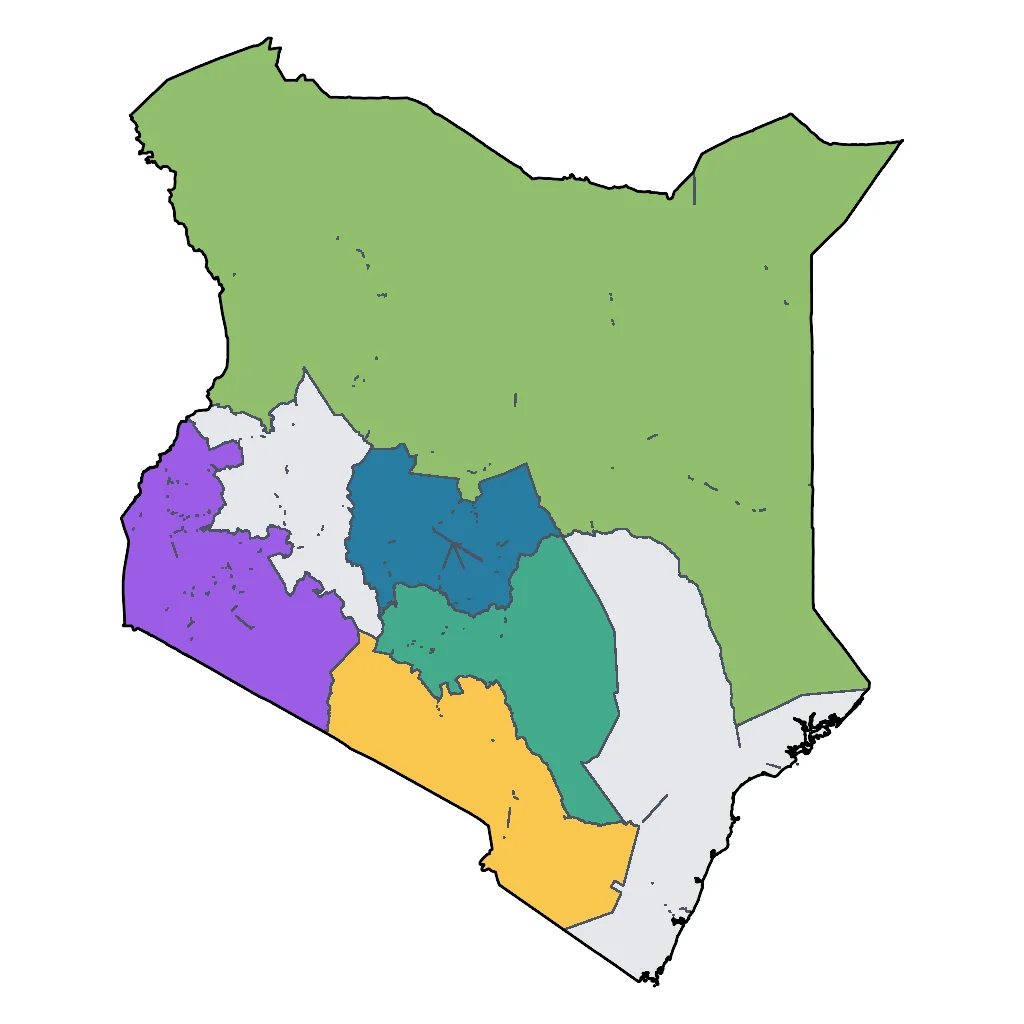 Map showing regions suitable for Educational & Exploratory in Kenya. Overall suitability: very_good.