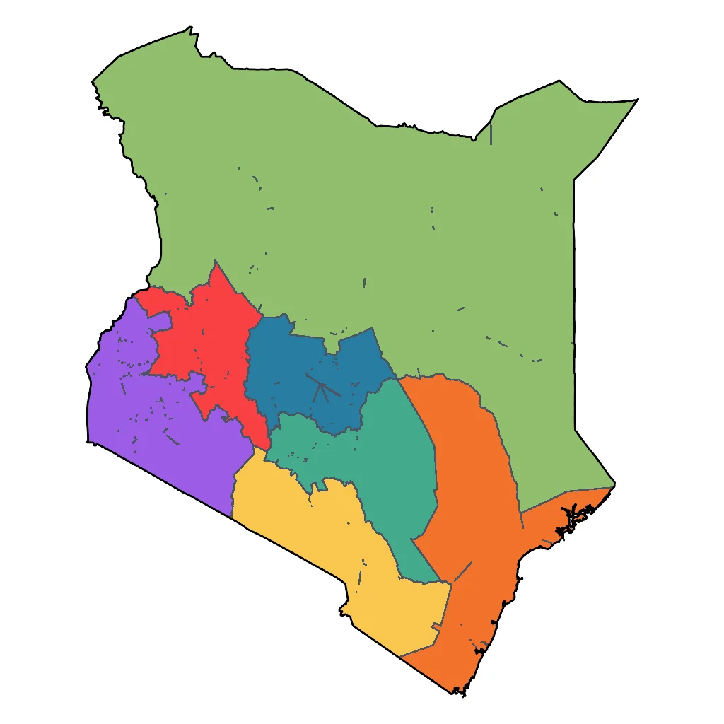 Map showing regions suitable for Relaxation & Wellness in Kenya. Overall suitability: very_good.