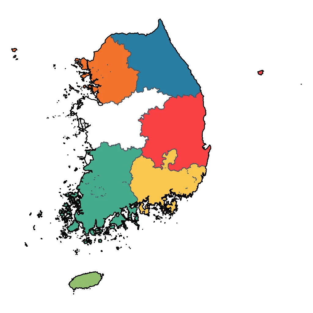 Map showing regions suitable for Sports & Active in South Korea. Overall suitability: very_good.