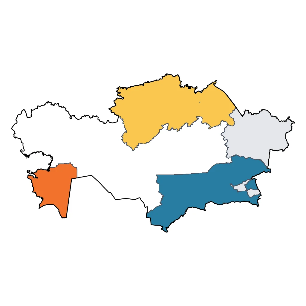 Map showing regions suitable for City & Cultural in Kazakhstan. Overall suitability: very_good.