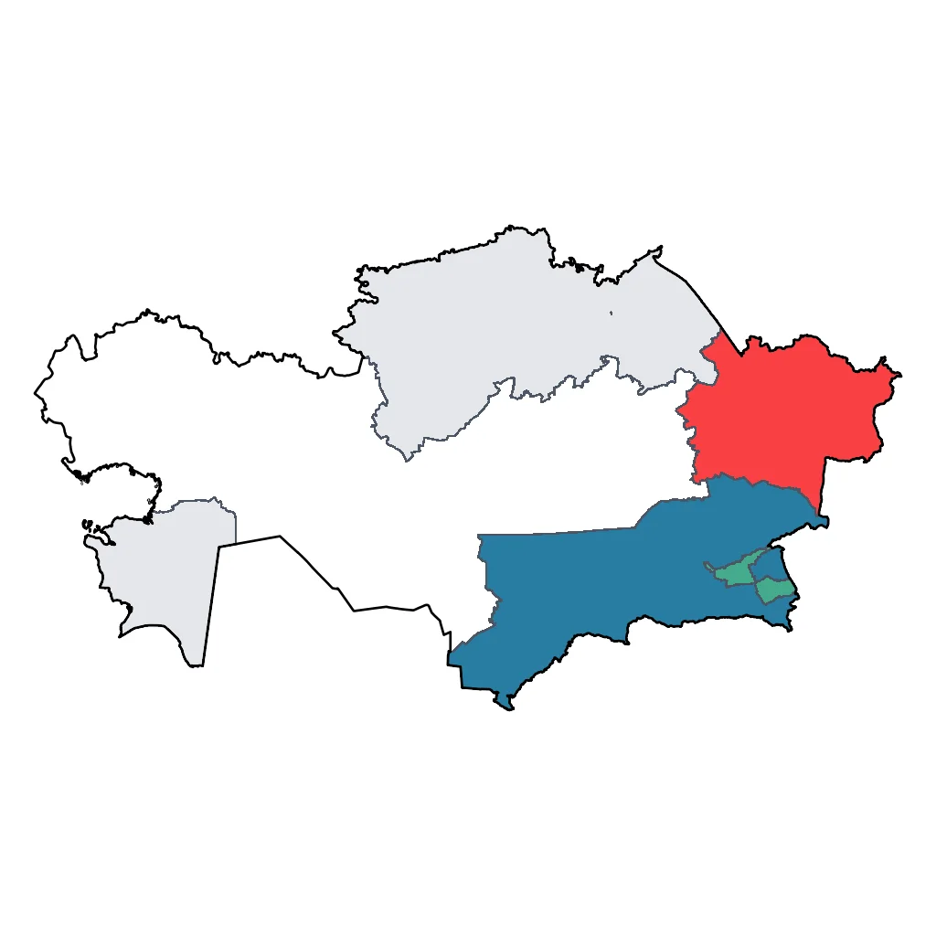 Map showing regions suitable for Sports & Active in Kazakhstan. Overall suitability: very_good.