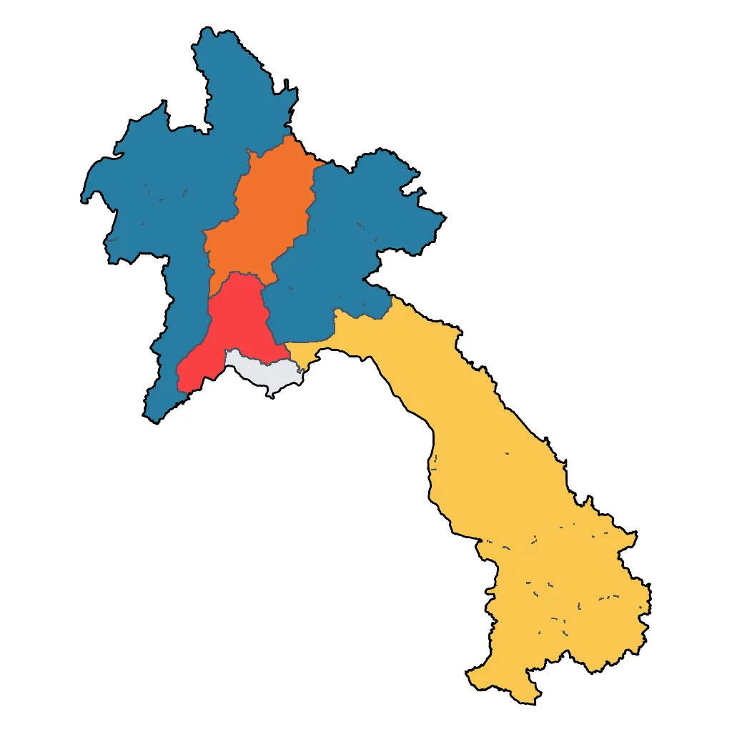 Map showing regions suitable for Adventure & Nature in Laos. Overall suitability: very_good.